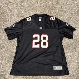 Vintage WARRICK DUNN #28 NFL Atlanta Falcons youth L Jersey Black